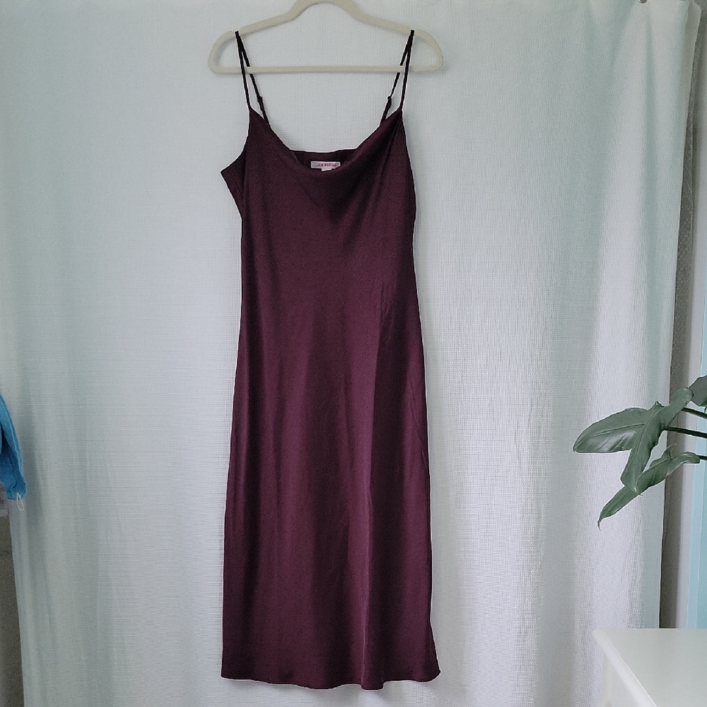 Satin Cowl Neck Slip Dress